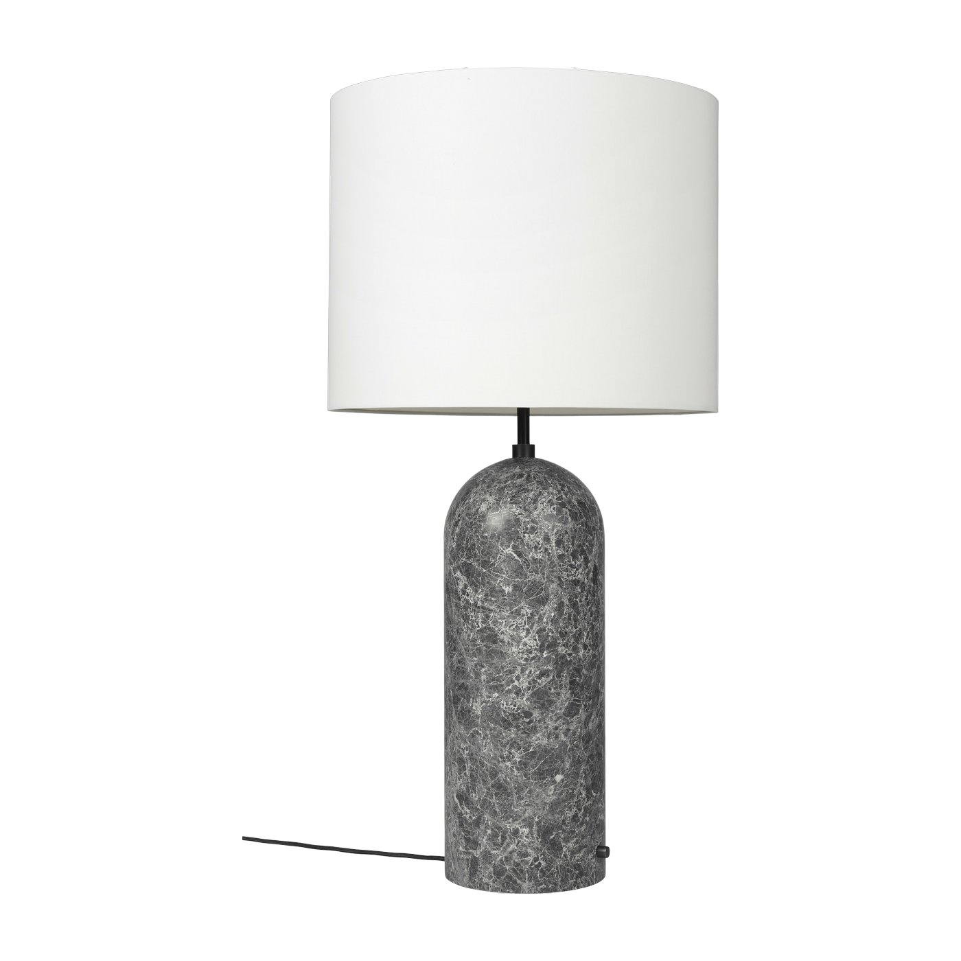 Lampe basse blanche base grise en marbre XL Gravity - Gubi