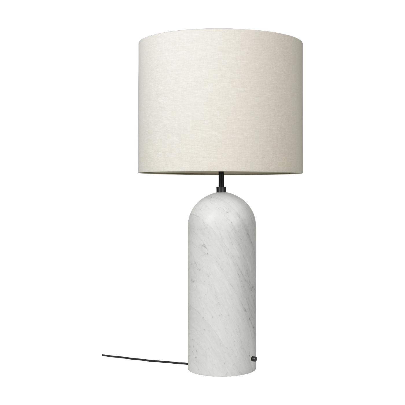 Lampe basse blanche base beige en marbre XL Gravity - Gubi