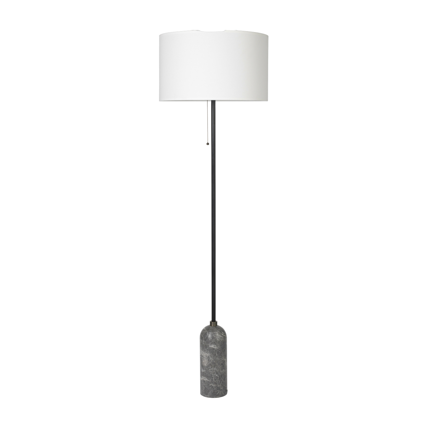 Lampadaire blanc base en marbre gris Gravity  - Gubi