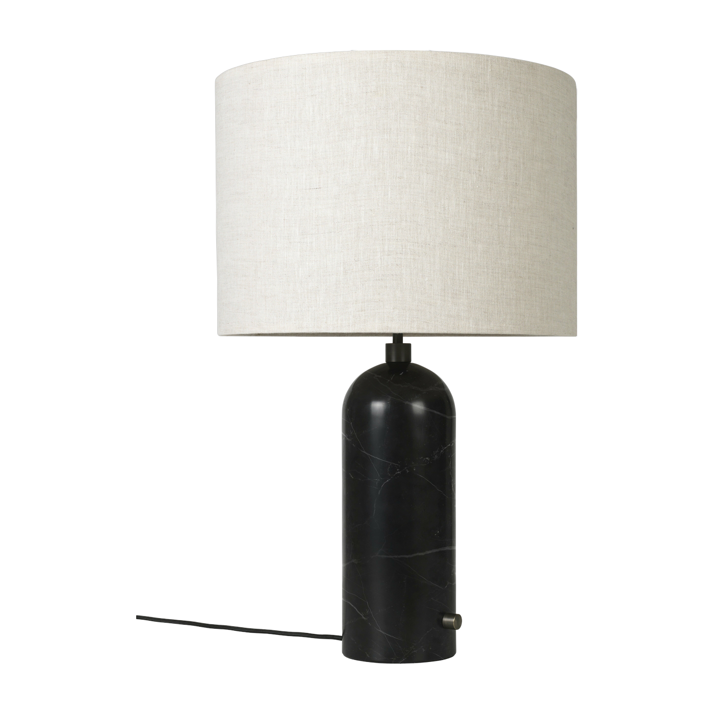 Lampe de table beige base noir marbre 65 cm Gravity - Gubi