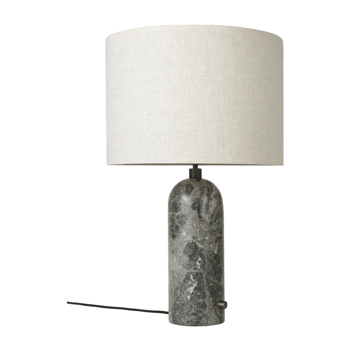 Lampe de table beige base grise marbre 65 cm Gravity - Gubi