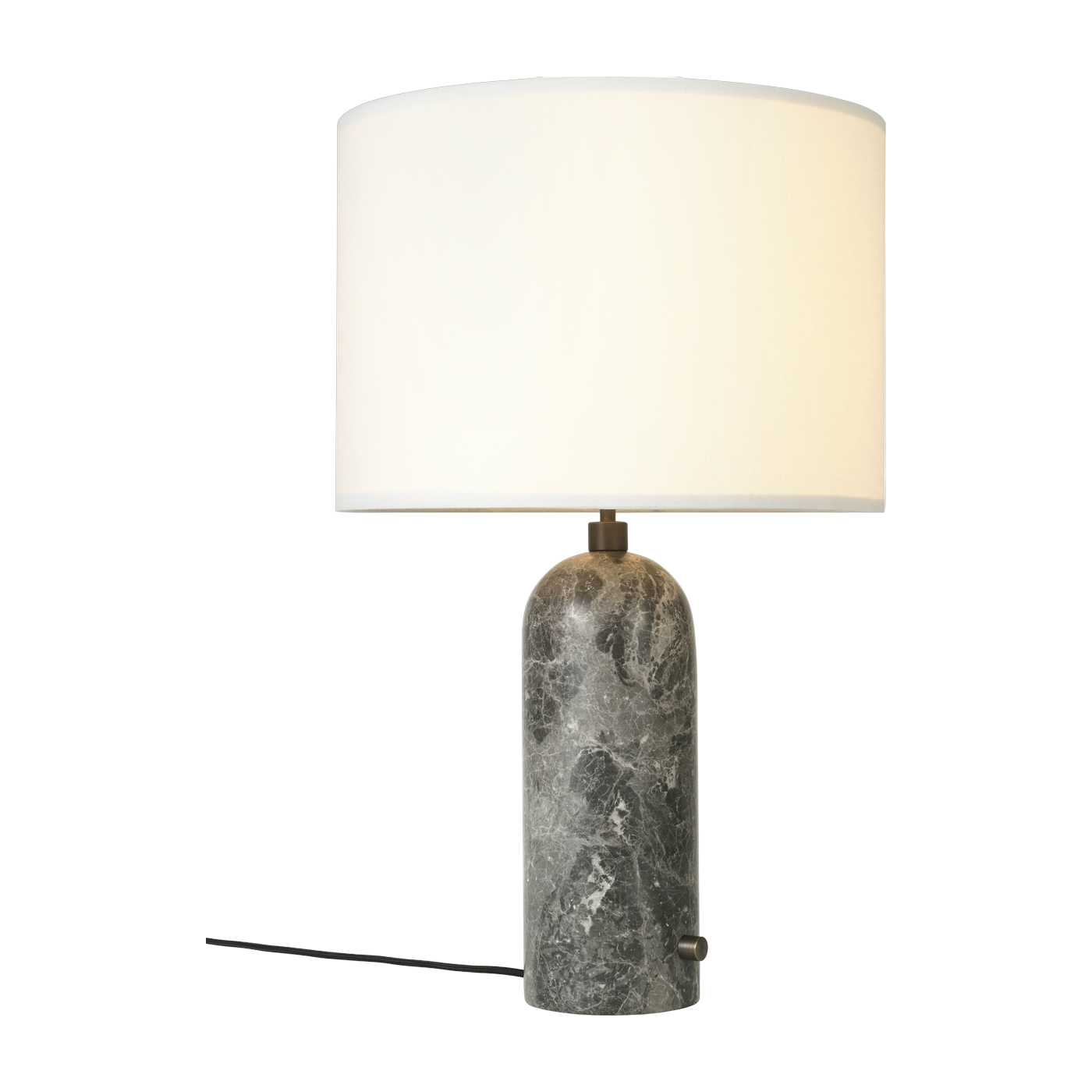 Lampe de table blanche base grise marbre 65 cm Gravity - Gubi