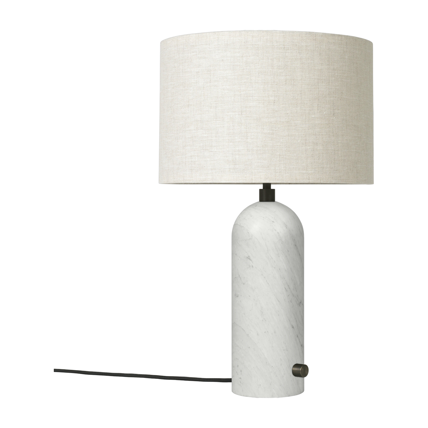 Lampe de table beige base blanche marbre 49 cm Gravity - Gubi