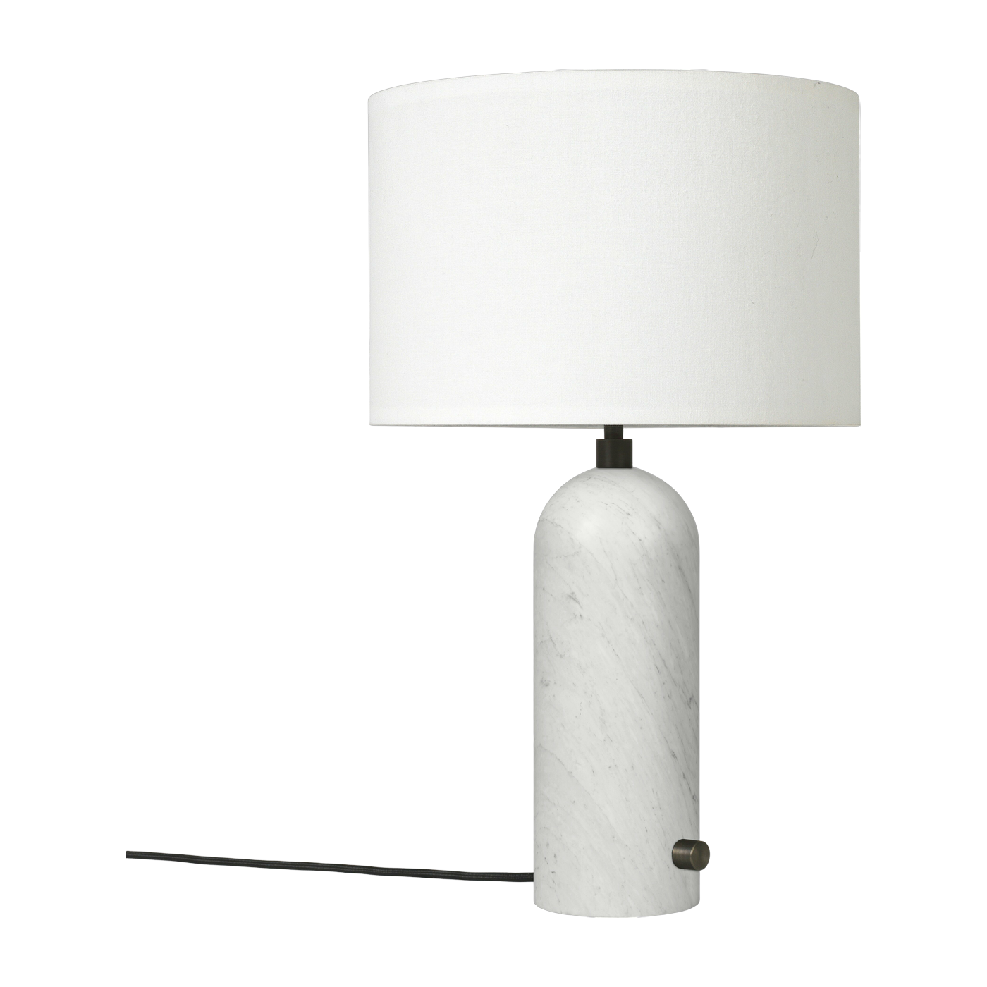 Lampe de table blanche base blanche marbre 65 cm Gravity - Gubi