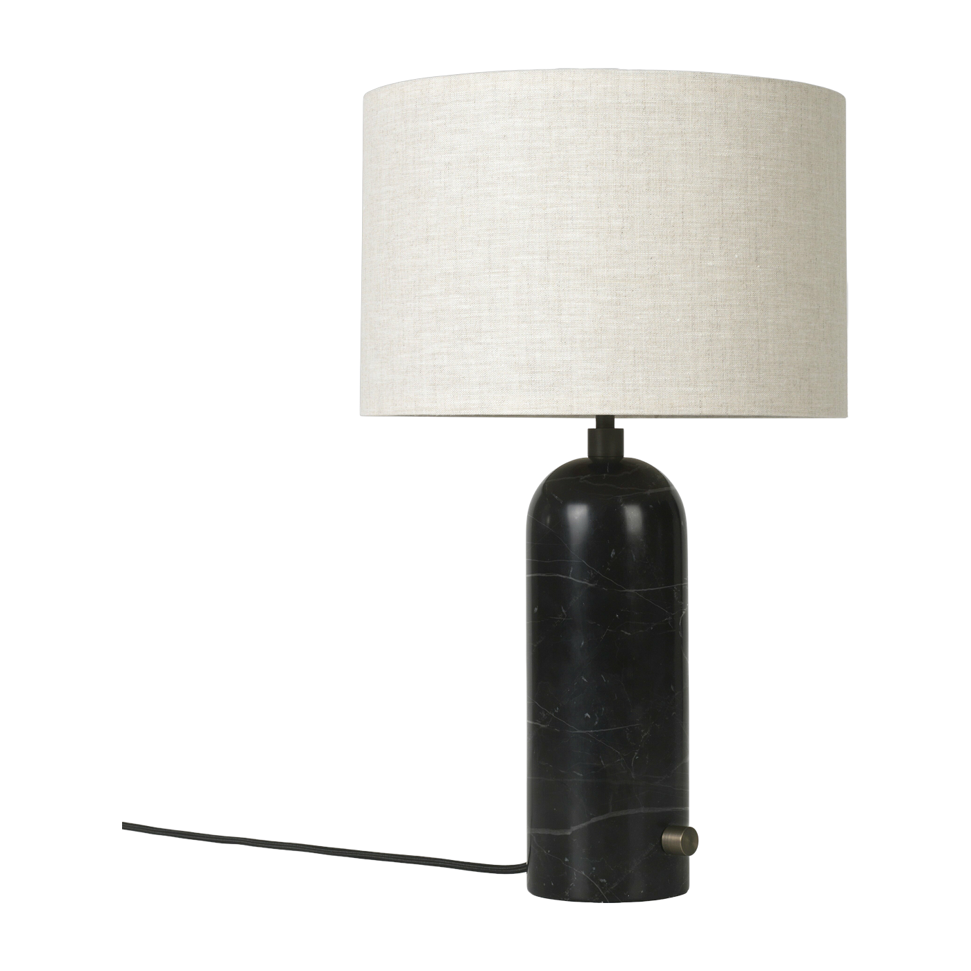 Lampe de table beige base noire marbre 49 cm Gravity - Gubi