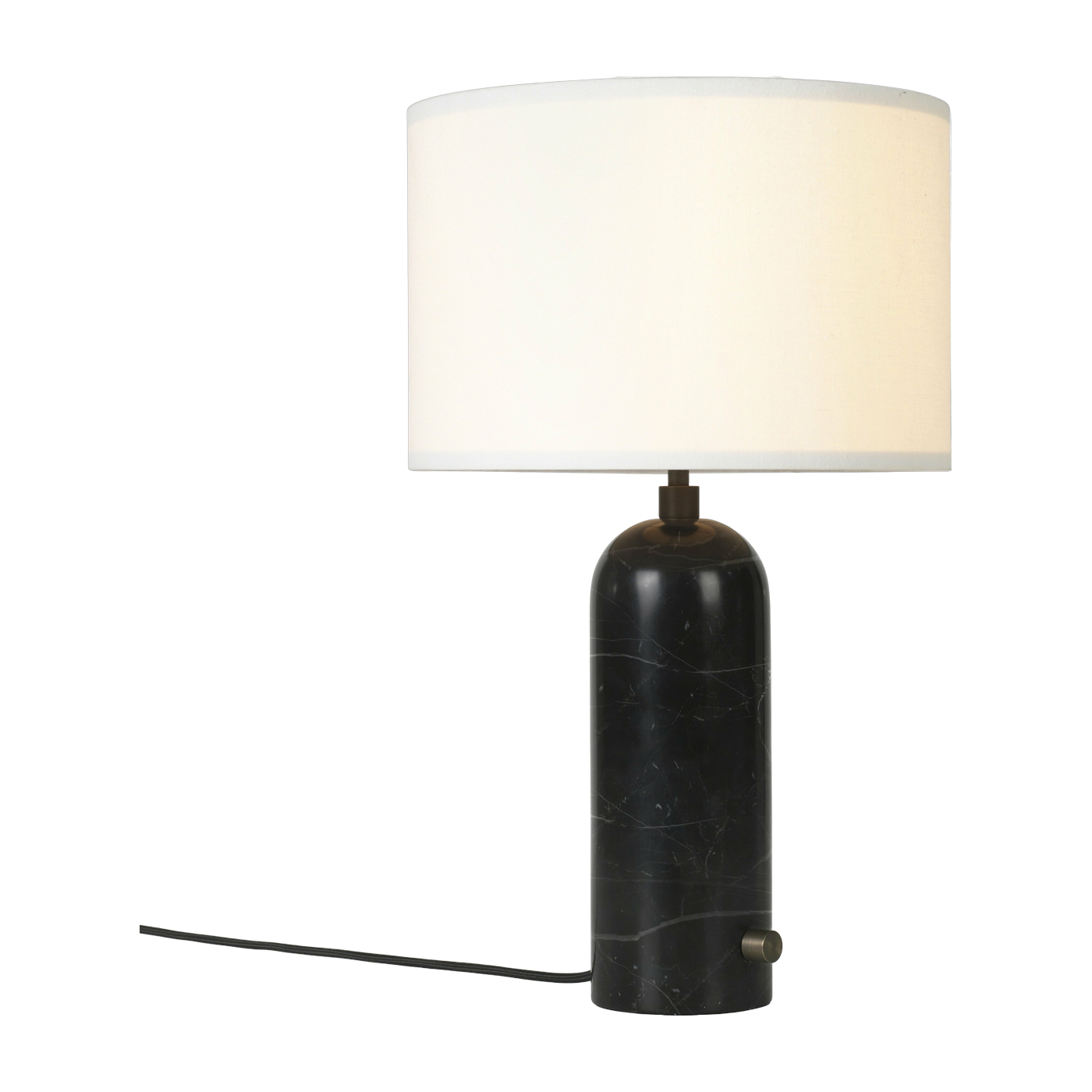 Lampe de table blanche base noire marbre 49 cm Gravity - Gubi