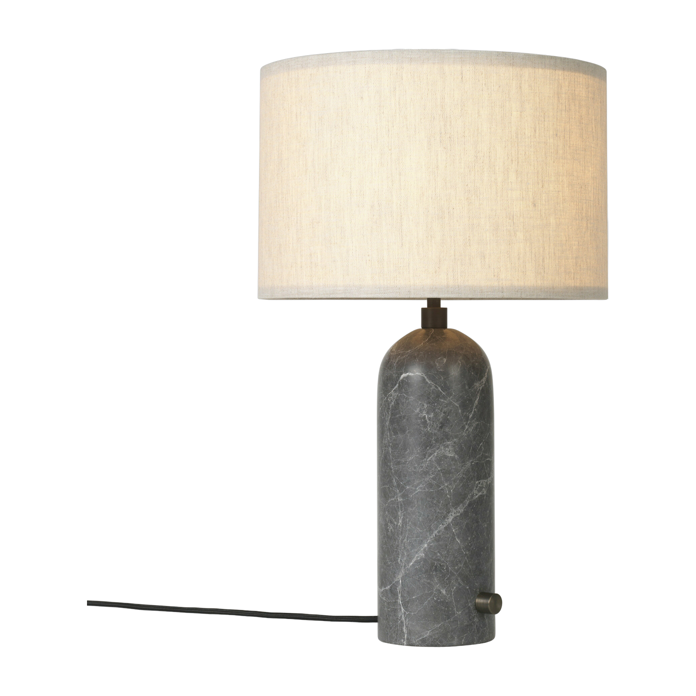 Lampe de table beige base grise marbre 49 cm Gravity - Gubi