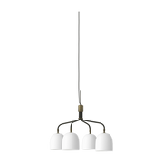 White 4 short arm chandelier base black Howard Chandelier - Gubi