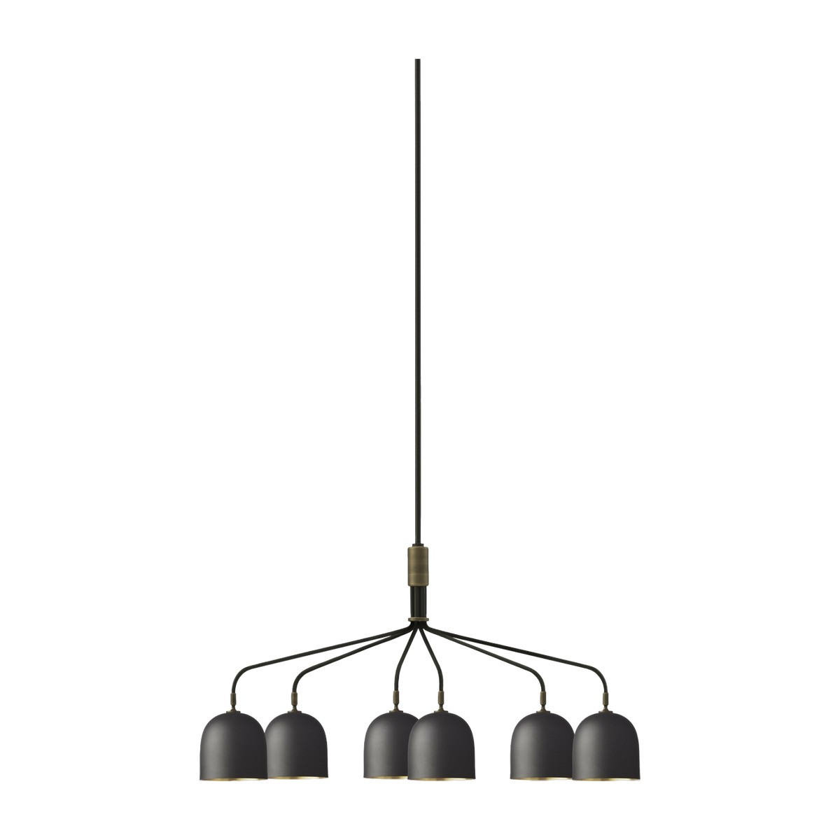 Lámpara de araña negra 6 brazos base negra Howard Chandelier - Gubi