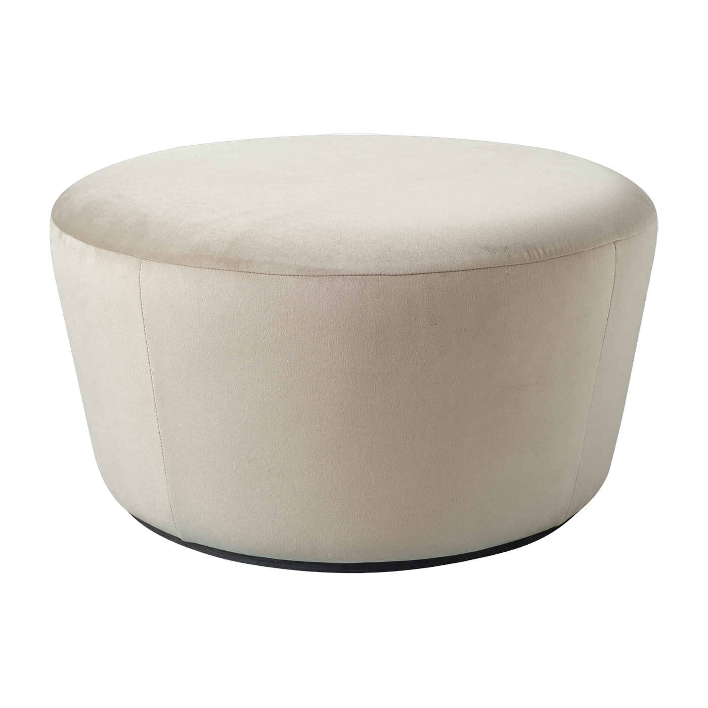 Pouf large en velours beige Naïve - Emko