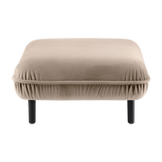 Repose-pieds en velours beige Bean - Emko