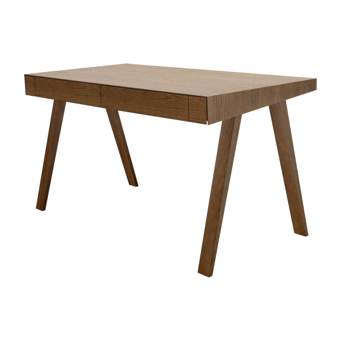 Bureau in dark Lithuanian wood 140 cm 4. 9 Drawers - Emko