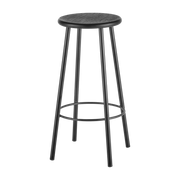 Tabouret de bar en acier et contreplaqué noir 66cm - Serax