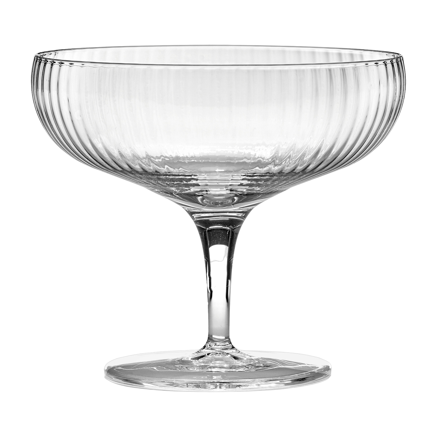 Cup of champagne in transparent ribbed glass 15 cl Inku - Serax