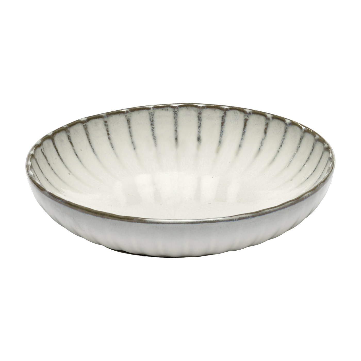 Inku white stoneware soup plate - Serax