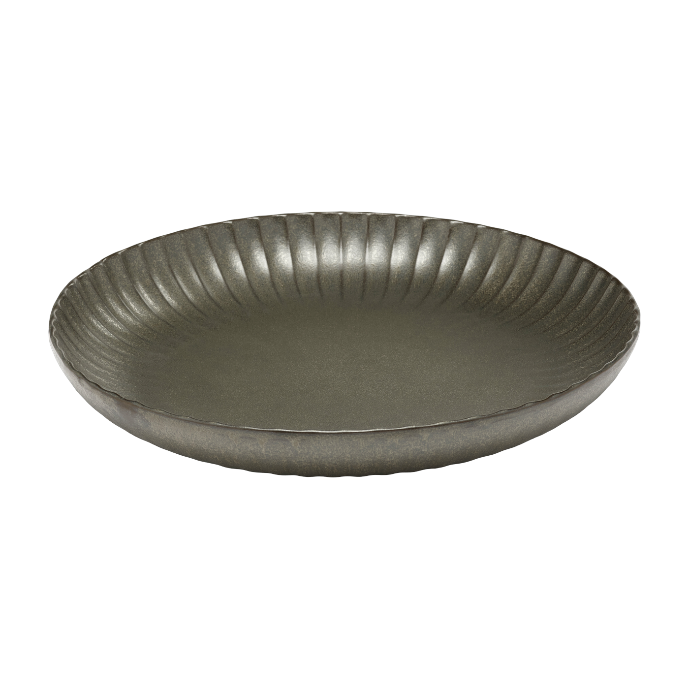 Plato hondo de gres verde Inku 32 cm - Serax