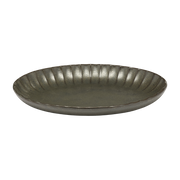 Assiette creuse ovale en grès verte 22 cm Inku - Serax