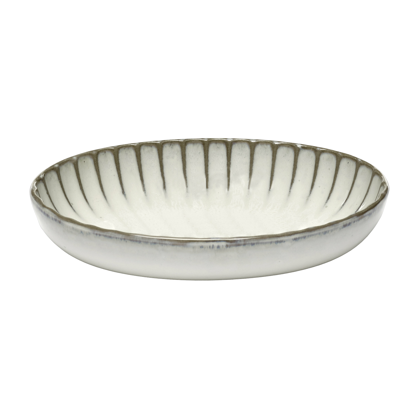 Inku 19 cm plato hondo ovalado de gres blanco - Serax