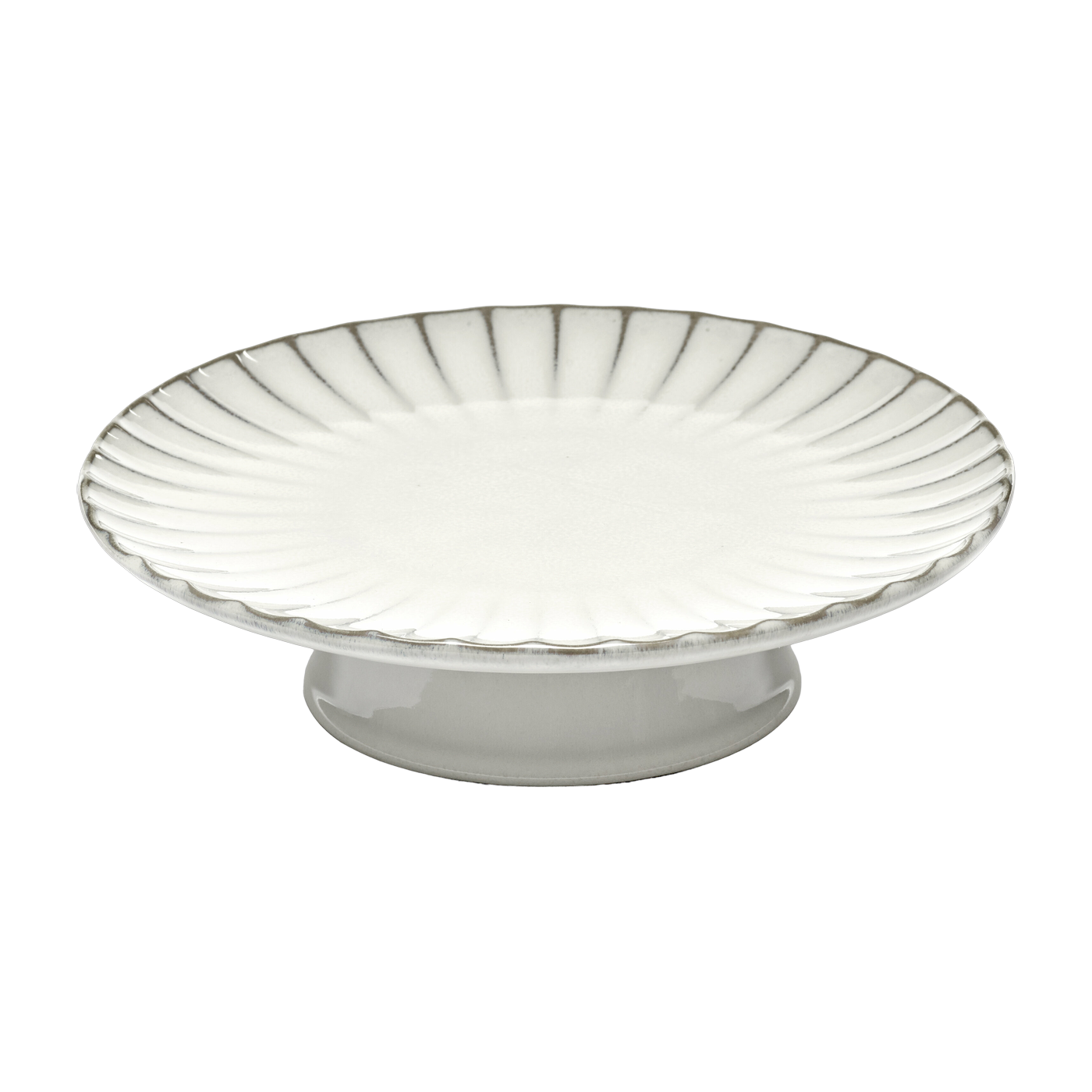 Plat à gâteau en grès blanc 24 x 7 cm Inku - Serax