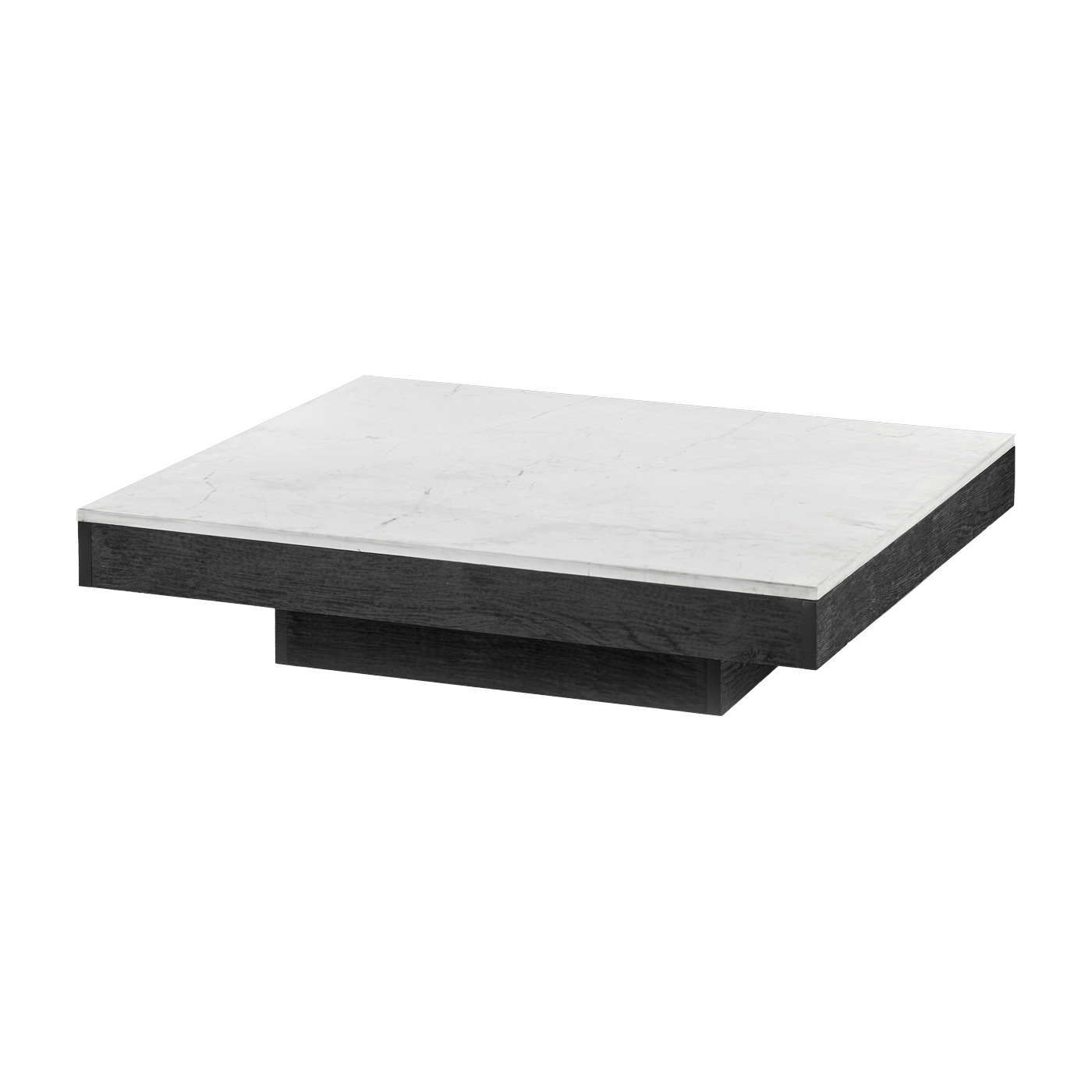 Mesa de centro en roble negro y blanco marbre 105 x 91 cm Rudolph - Serax