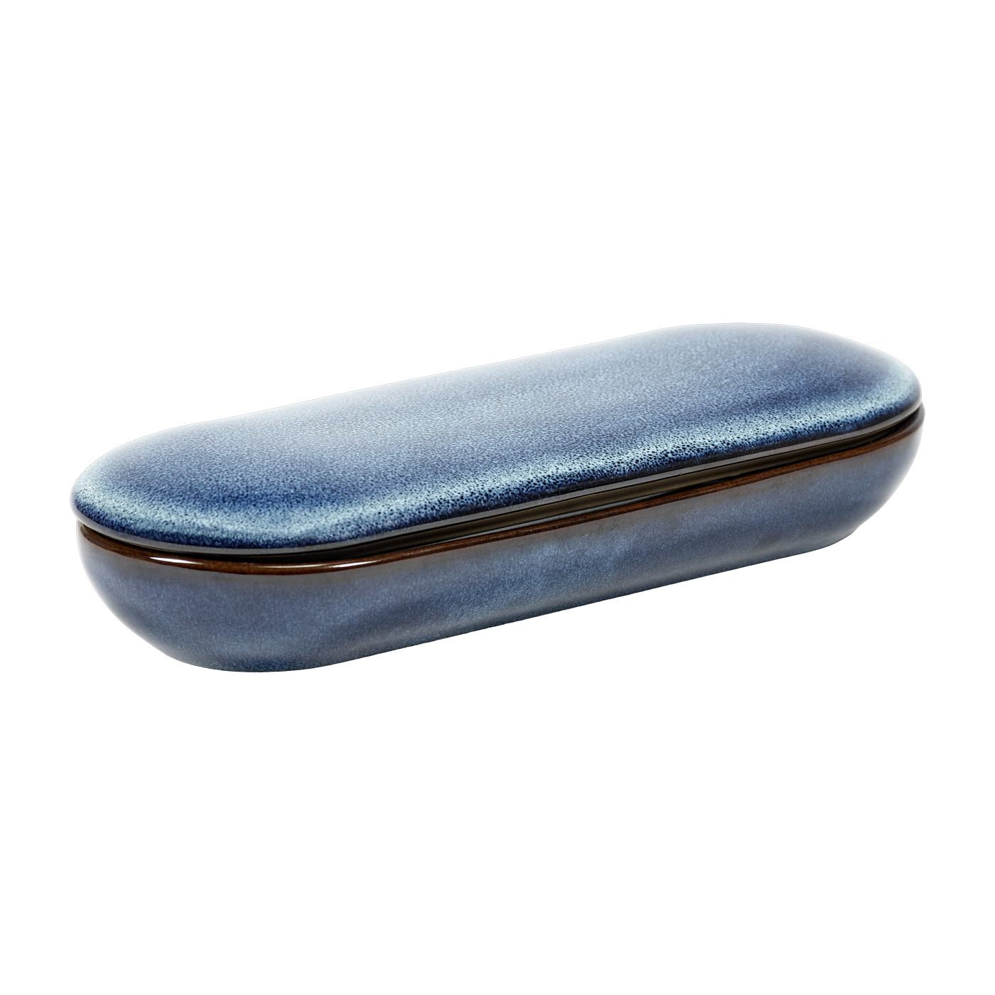 Blue covered stoneware serving dish 20 x 8 cm Pure - Serax