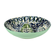 Plato de sopa de gres azul y verde de 8 cm Kimono - Serax