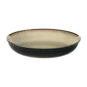 Assiette creuse en grès noire et beige 18 cm - Serax