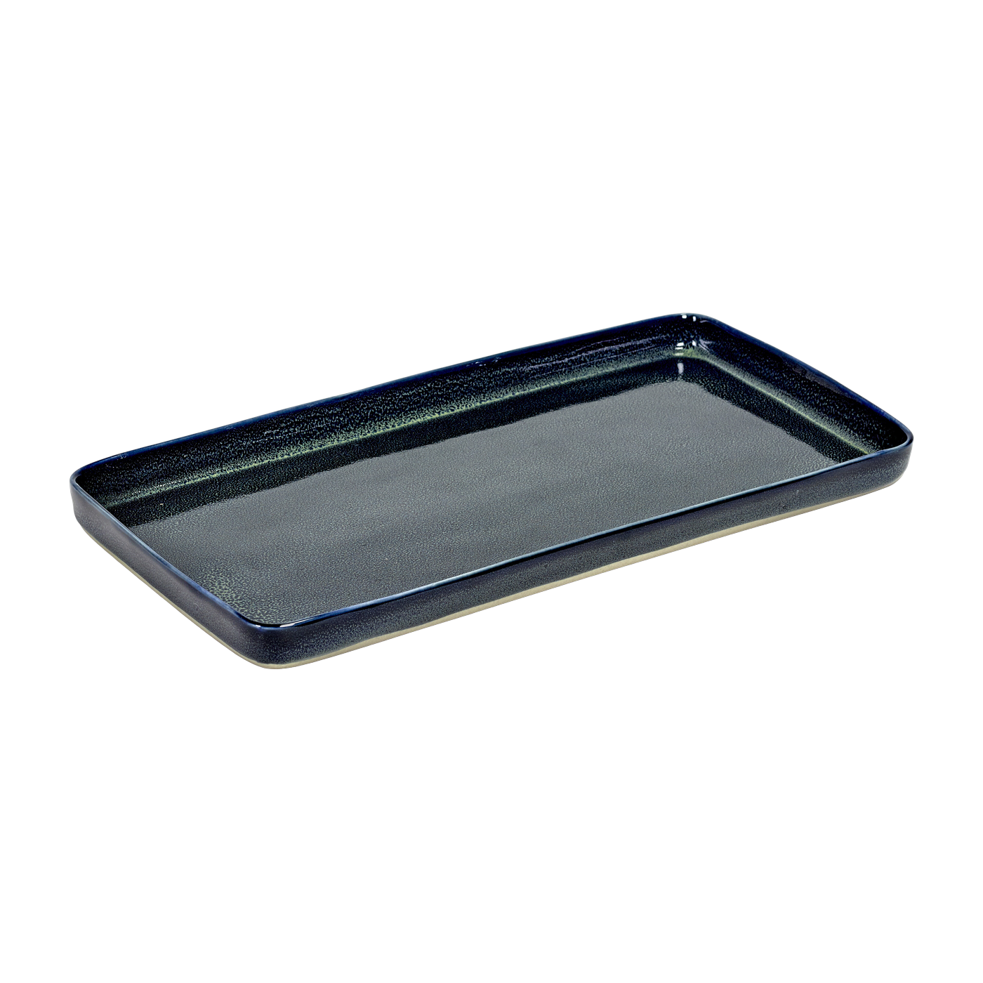 Plato rectangular de gres azul marino 37 x 20 cm - Serax