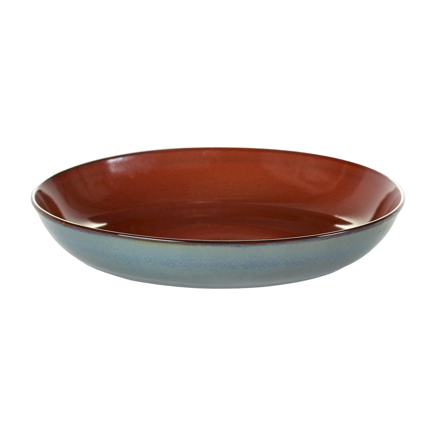 Piatto fondo in gres blu fumo e ruggine 24 cm Serax