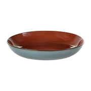 Piatto fondo in gres blu fumo e ruggine 24 cm Serax