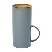 Tazza da tè cilindrica in gres blu fumé e beige 13 cm - Serax