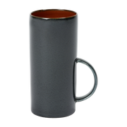 Cylindrical tea cup in navy blue and rust stoneware 13 cm - Serax