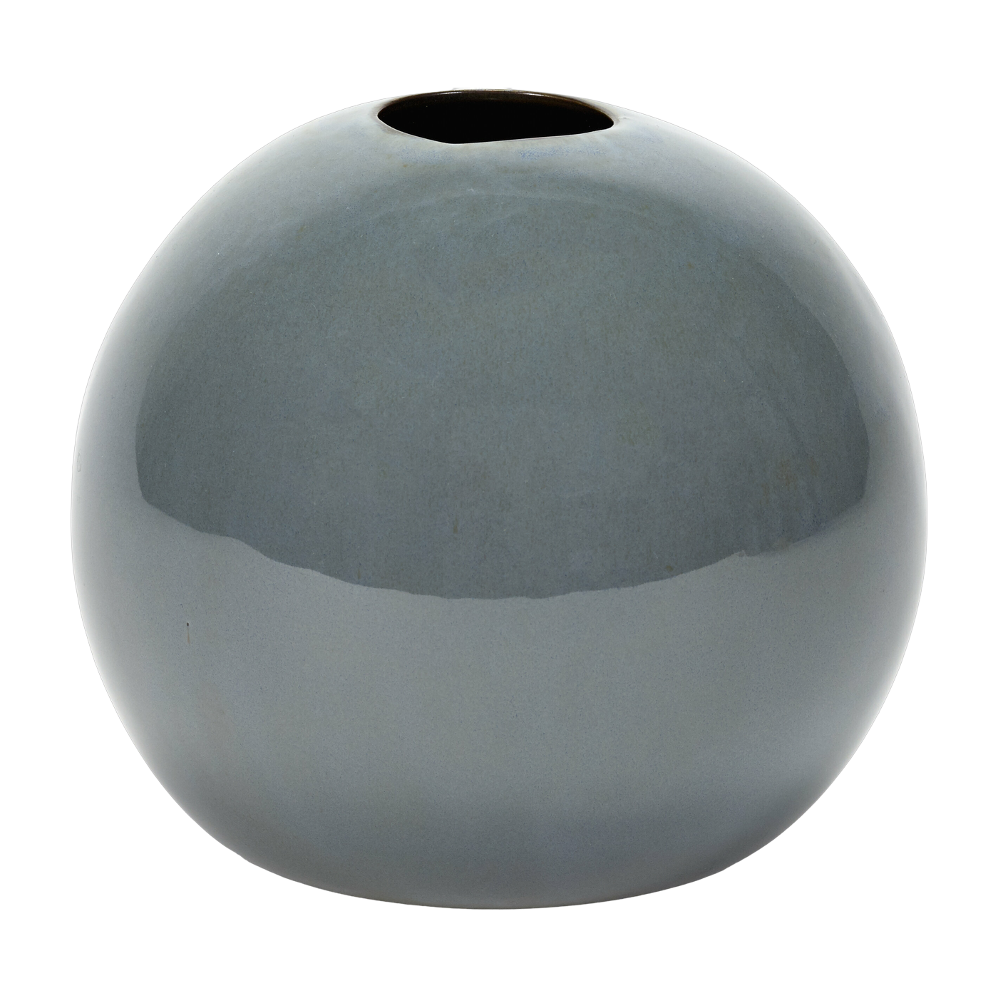Vase Kugel aus rauchblauem Steingut 17 cm -. Serax