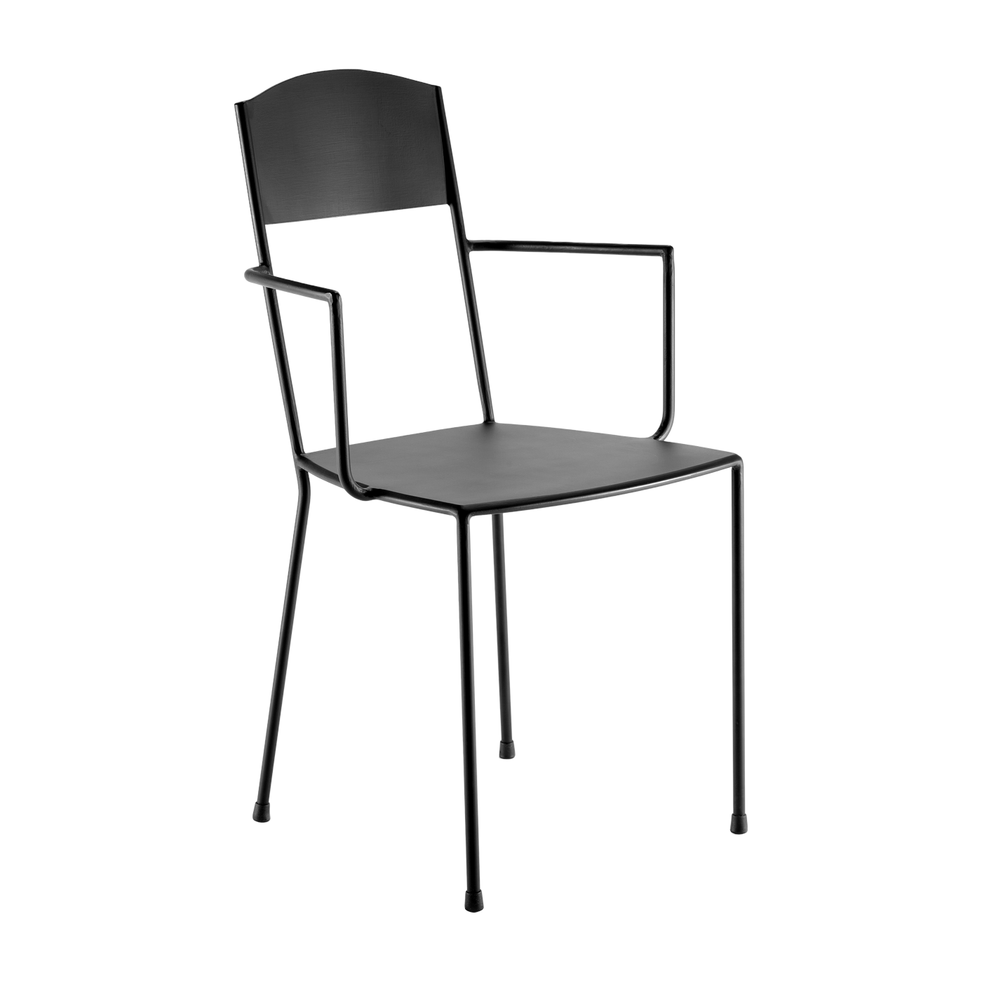 Adriana, sedia in metallo nero opaco con braccioli 40 x 40 x 83 cm - Serax