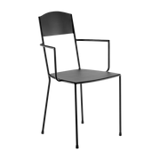Adriana, sedia in metallo nero opaco con braccioli 40 x 40 x 83 cm - Serax