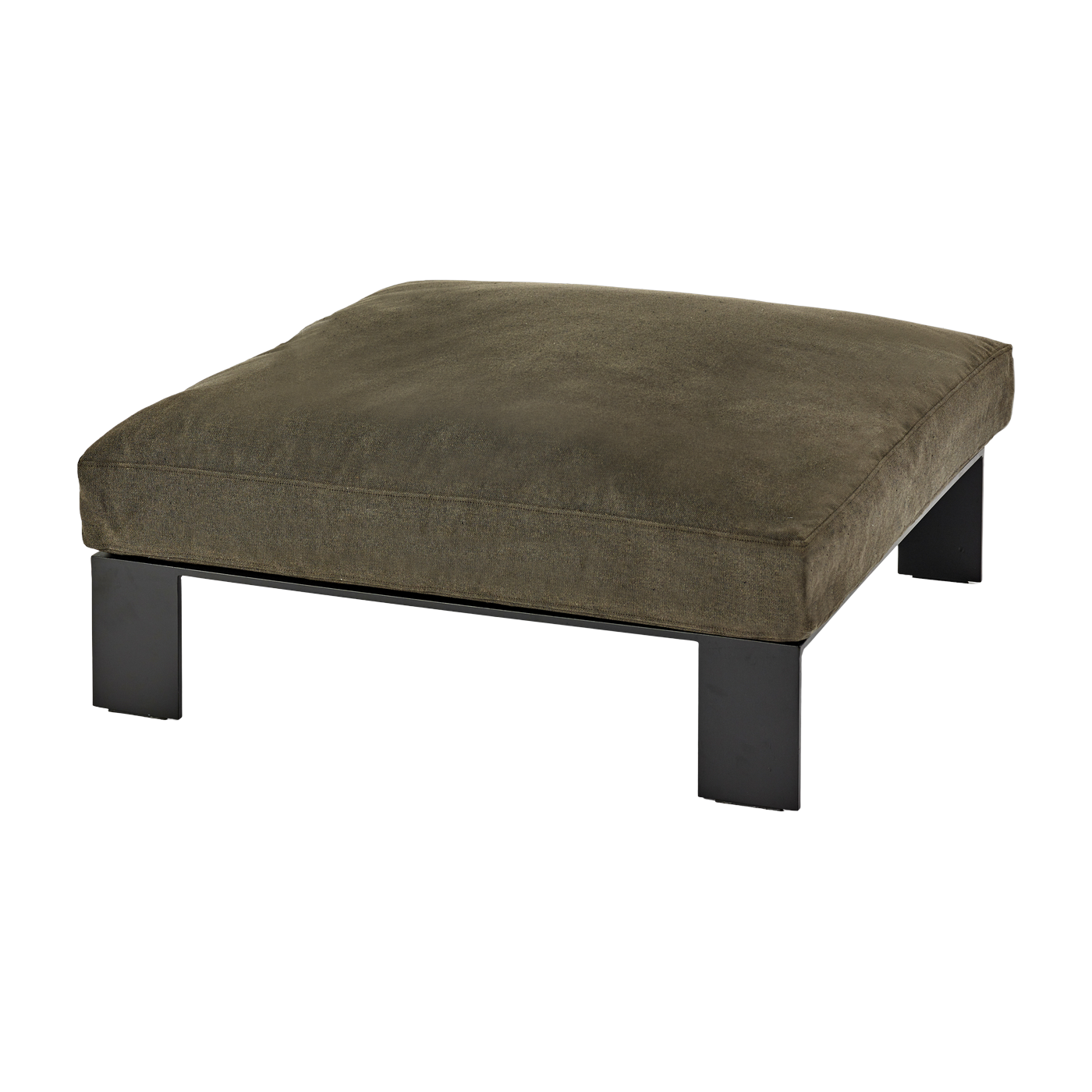 Metal stool with sepia-colored interior cushion 91 X 91 X 20 cm Ottoman - Serax