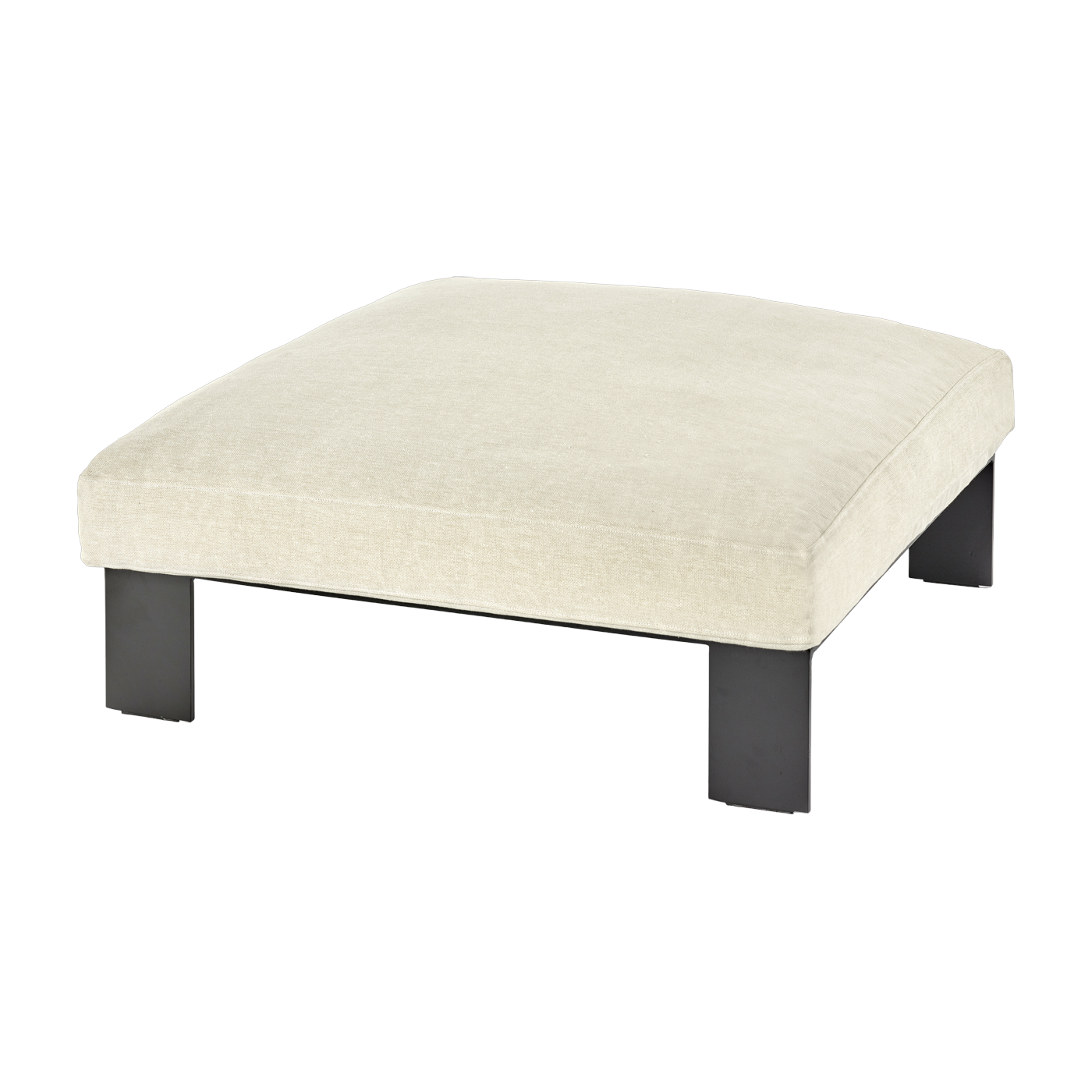 Metal stool with ivory-colored interior cushion 91 X 91 X 20 cm Ottoman - Serax