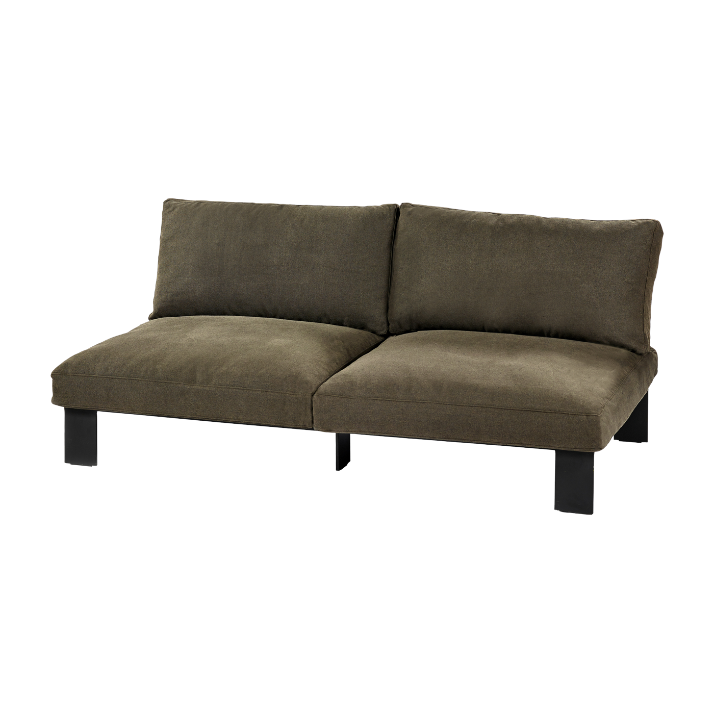 Two seater interior bench with sepia color cushions 182 X 91 X 58 B. Mombaers - Serax