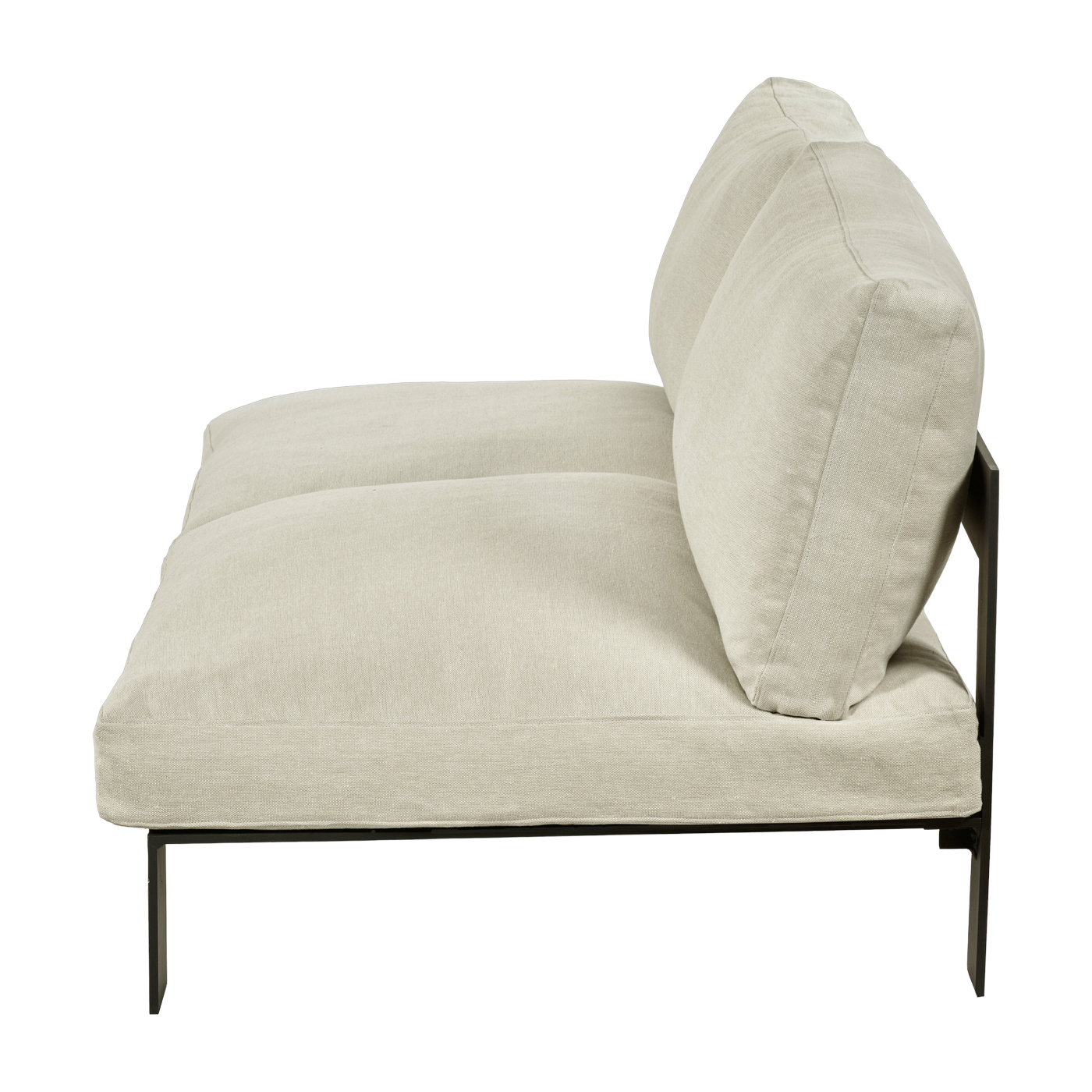 Two seater indoor bench with ivory color cushions 182 X 91 X 58 B. Mombaers - Serax