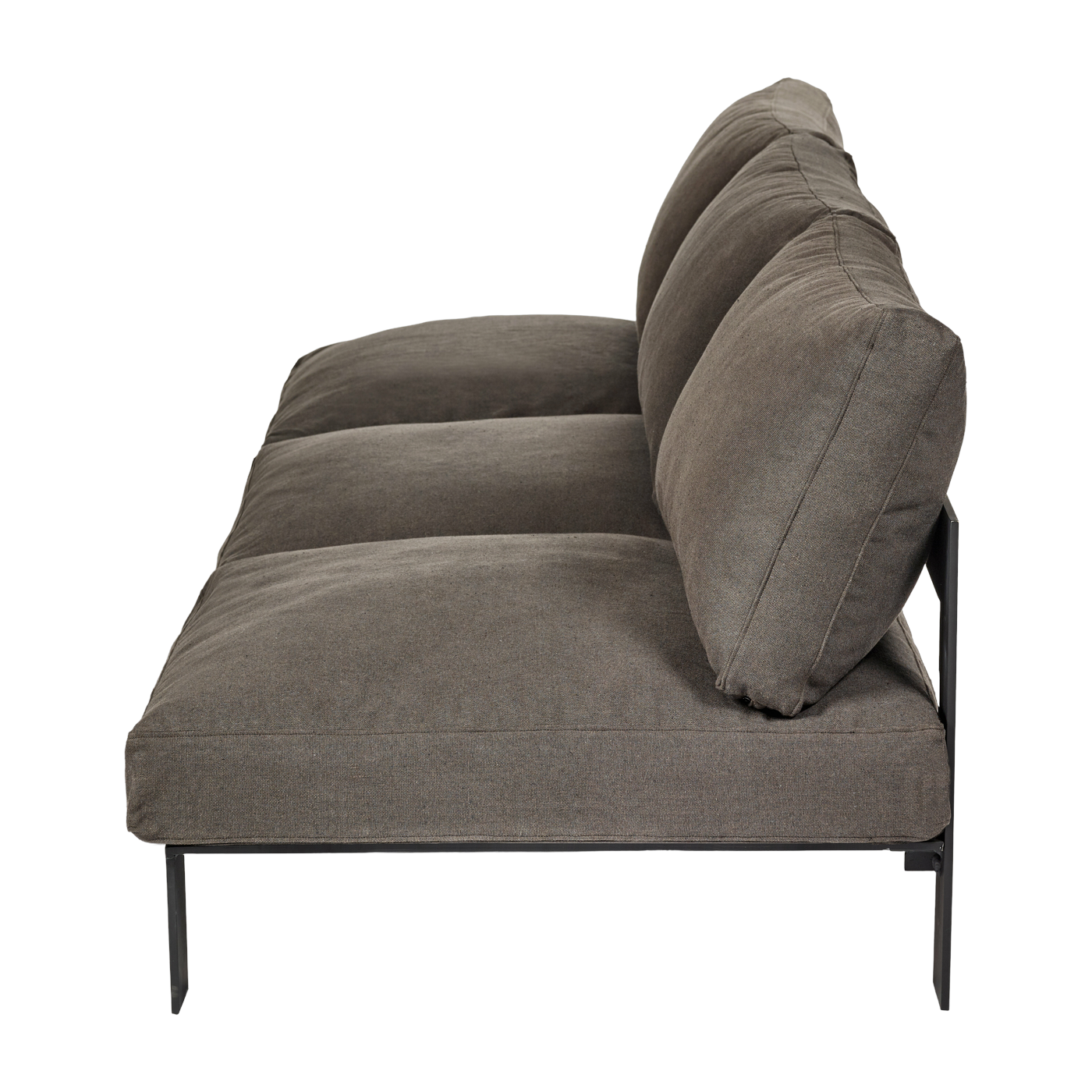 Three seater interior bench with sepia color cushions 273 X 91 X 58 B. Mombaers - Serax