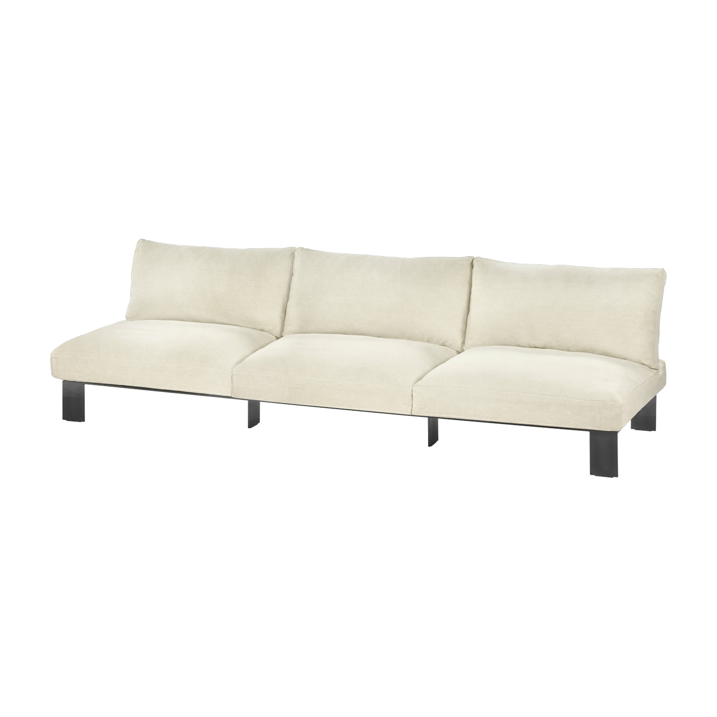 Three seater indoor bench with ivory color cushions 182 X 91 X 58 B. Mombaers - Serax