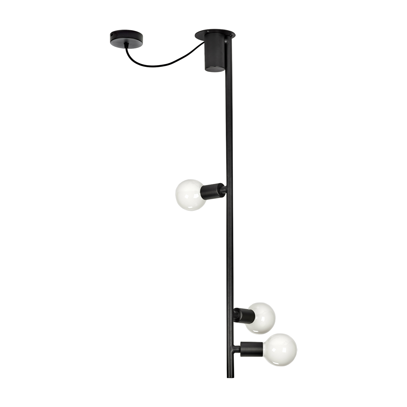 Lampada da soffitto in metallo nero 12 x 100 cm KVG nr. 07 - Serax