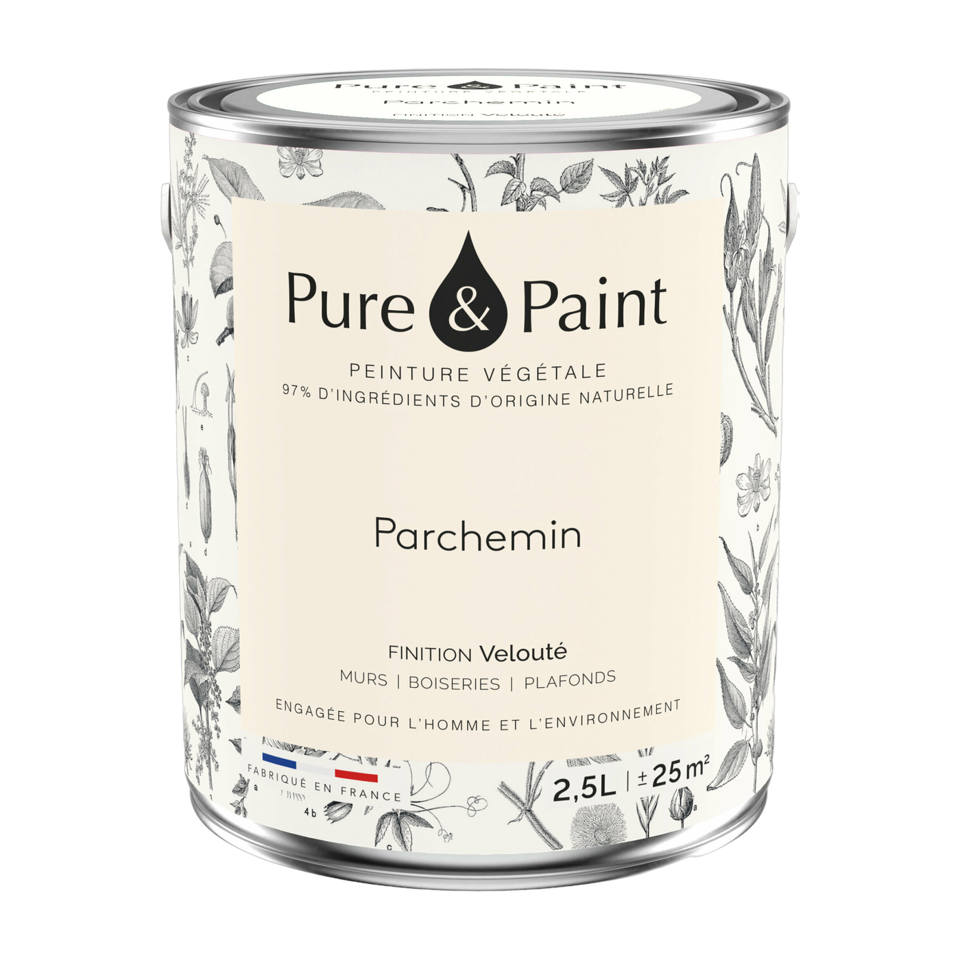 دهان نباتي مخملي رق البردي 2.5 لتر - Pure & Paint