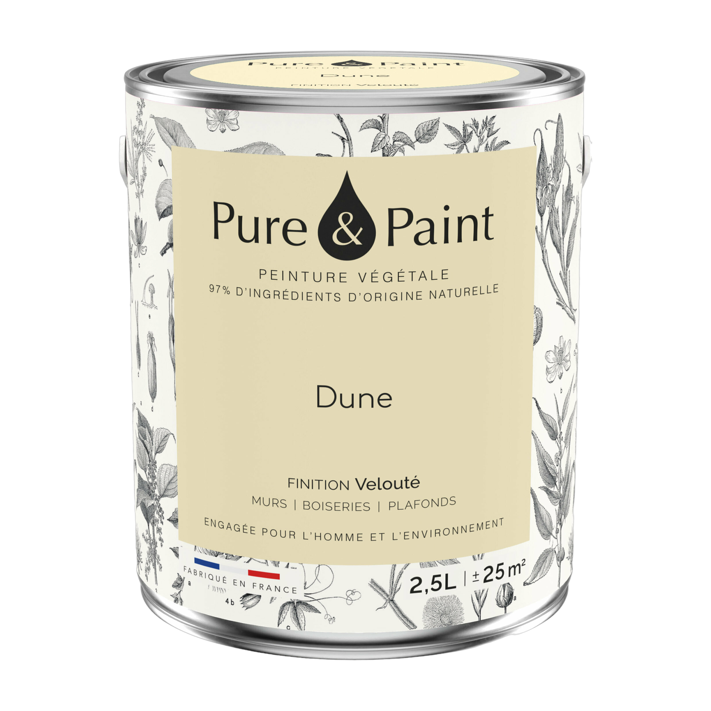 دهان نباتي مخملي كثيب 2,5 لتر - Pure & Paint