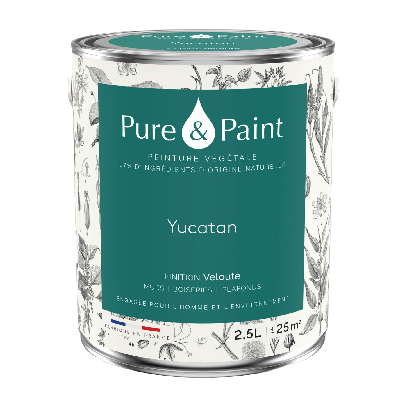 دهان نباتي مخملي يوكاتان 2,5 لتر - Pure & Paint