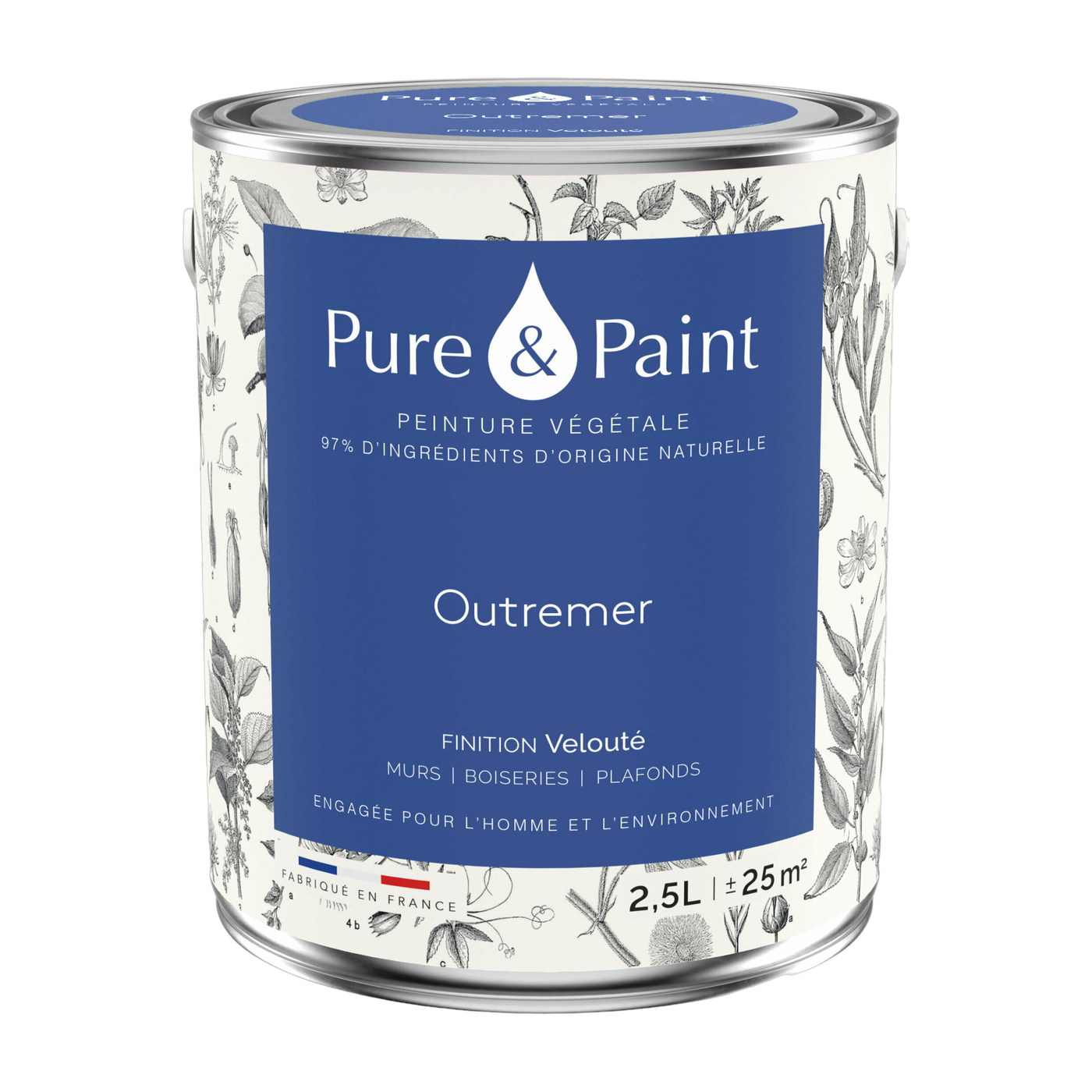 دهان نباتي مخملي بلون أولترامارين 2.5L - Pure & Paint