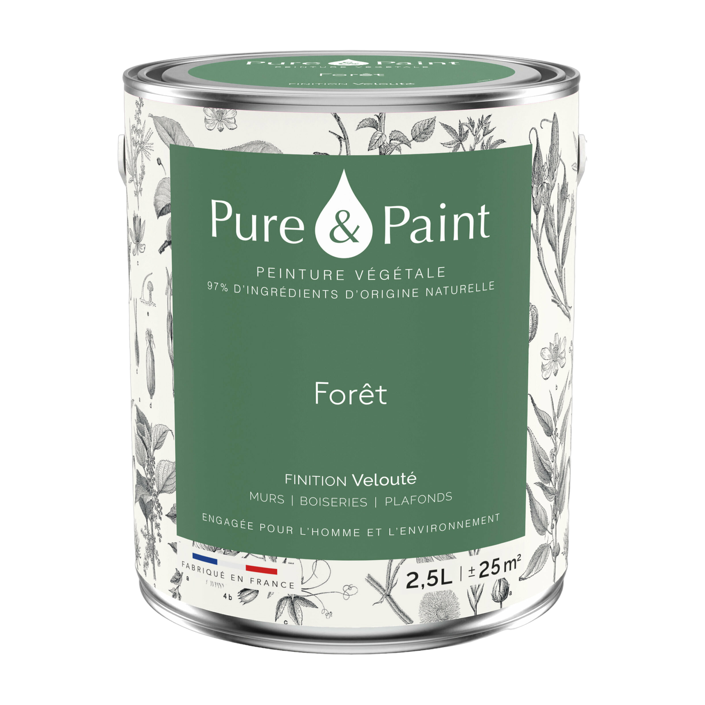 دهان نباتي مخملي بلون الغابة 2.5L - Pure & Paint