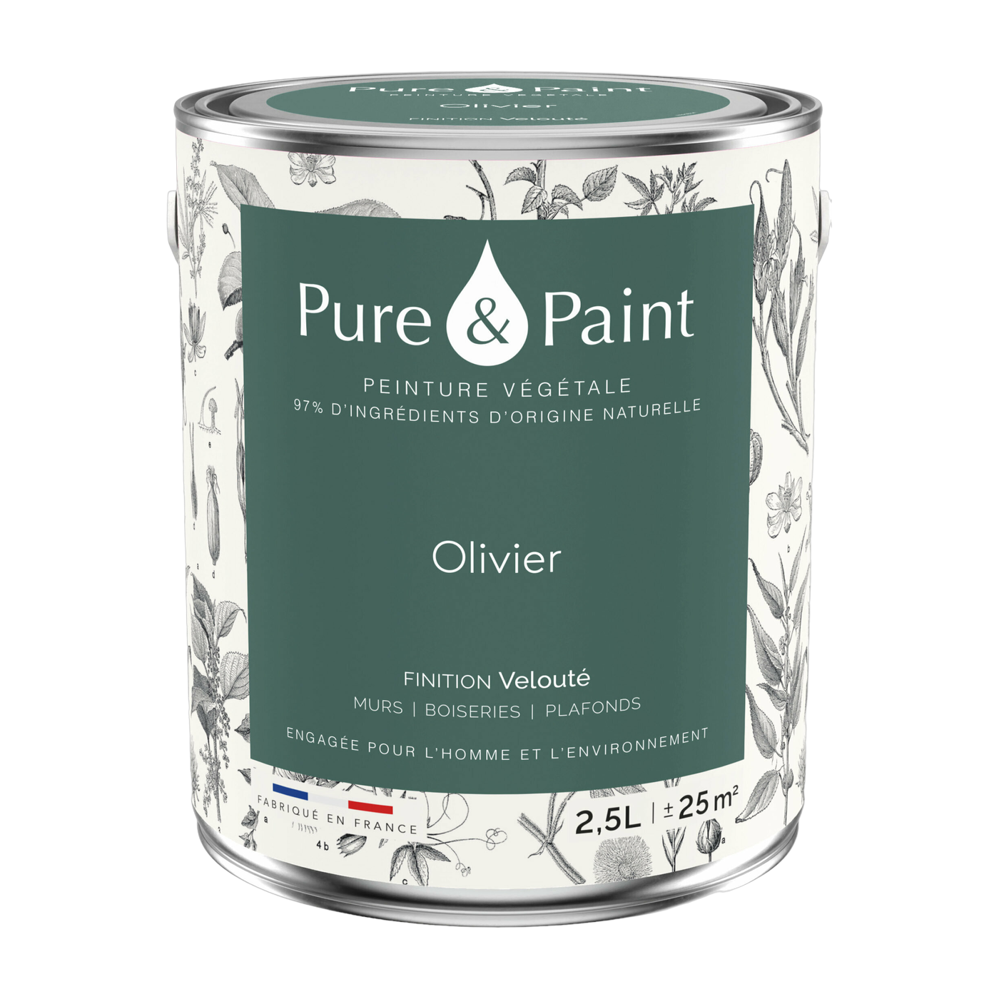 دهان نباتي مخملي بلون الزيتون 2.5L - Pure & Paint