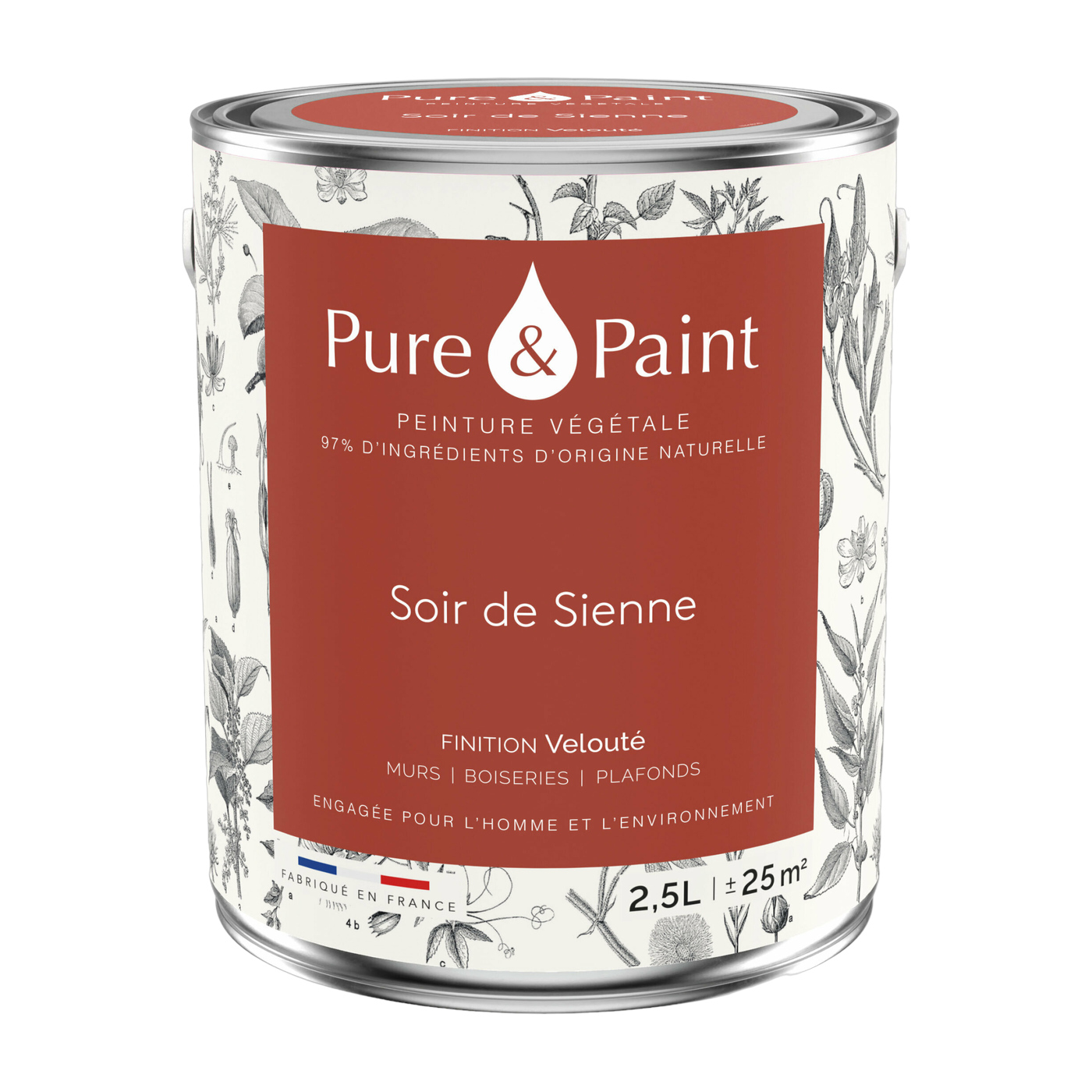 دهان نباتي مخملي بلون مساء سيينا 2.5L - Pure & Paint