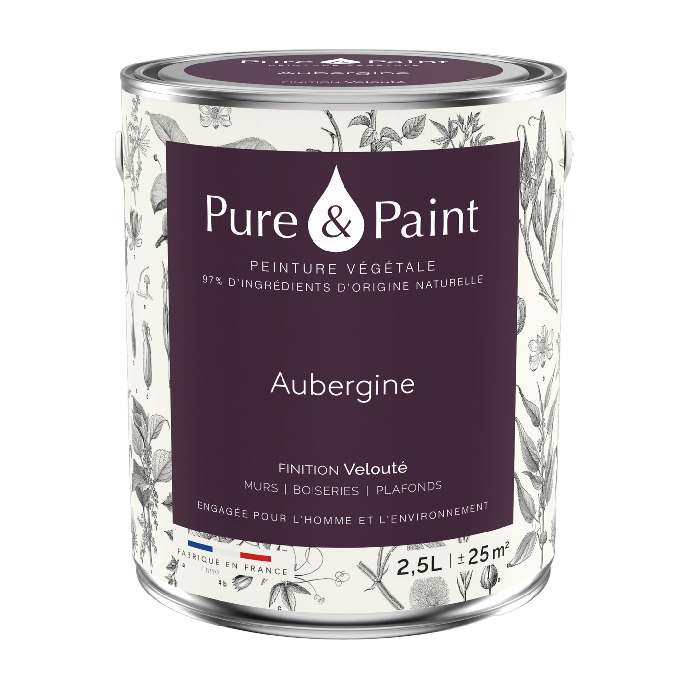 Vegetable paint Aubergine 2, 5L - Pure & Paint